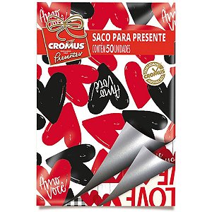 Saco Metalizado 25X37CM Pérolado Romântico - Pacote com 50