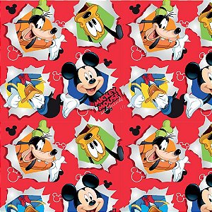 Saco Metalizado 25X37CM Mickey Friendship Vermelho PCT com 40