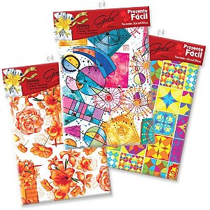 Kit Presente Fácil - Sacos Metalizados 20X30CM com Laço Sortidos - Blister com 3 Unidades - Pacote com 40