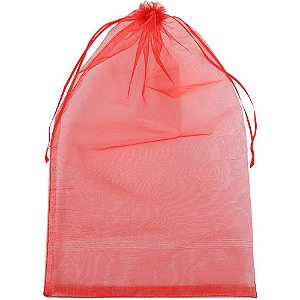 Saco de Organza Vermelho 24X40CM PCT com 05