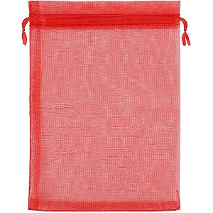 Saco de Organza Vermelho 14X20CM PCT com 10