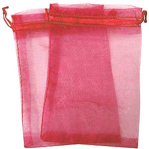 Saco de Organza Rosa Bebê 15X18CM Pacote com 10 Unidades