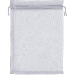 Saco de Organza Prata 14X20CM PCT com 10