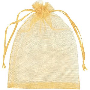 Saco de Organza Dourado 10X15CM PCT com 10
