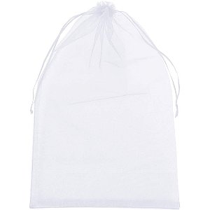 Saco de Organza Branco 20X40CM PCT com 05