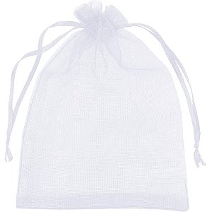 Saco de Organza Branco 10X15CM PCT com 10