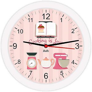 Relógio de Parede Redondo Cooking IS Love 21,7CM