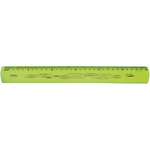 Régua Mole Neon Flexível 30CM Amarela PCT com 10