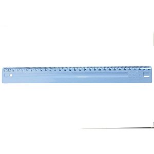 Régua de Poliestireno Serena 30CM Azul Pastel CX com 24