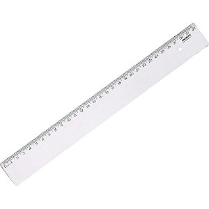 Régua de Poliestireno NEW Line Cristal 30CM Pacote com 10