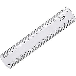 Régua de Poliestireno NEW Line Cristal 15CM - Pacote com 10 Unidades