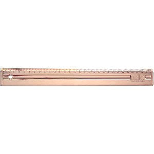 Régua de Poliestireno Metalizada 30CM Rose GOLD - Caixa com 24 Unidades