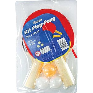 Kit de Tênis de Mesa: 2 Raquetes e 3 Bolas