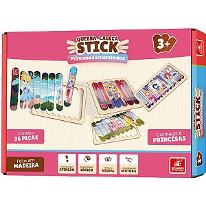 QUEBRA-CABEÇA de Madeira Princesas STICK