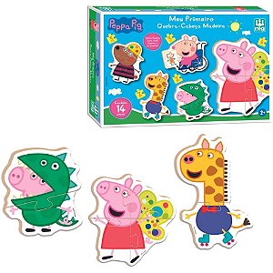 QUEBRA-CABEÇA de Madeira Peppa PIG 14 Peças