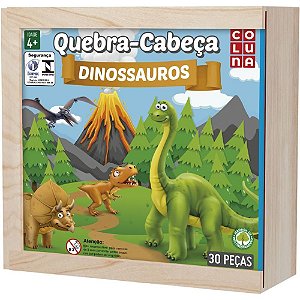 QUEBRA-CABEÇA de Madeira Dinossauros 30 Peças