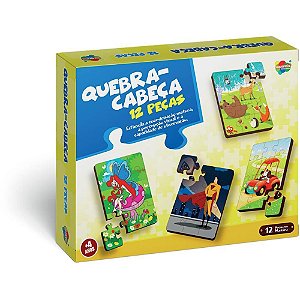 QUEBRA-CABEÇA Madeira Carros 12 PCS