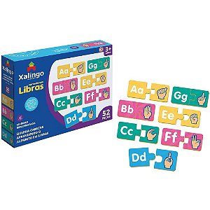 QUEBRA-CABEÇA Madeira Aprendendo Libras 52 PCS