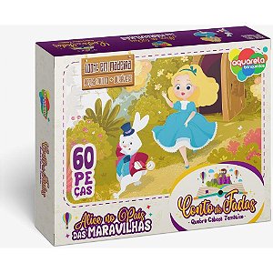 QUEBRA-CABEÇA de Madeira Alice 60 Peças