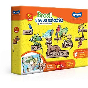 QUEBRA-CABEÇA Educativo Brasil e Seus Estados 82 Peças