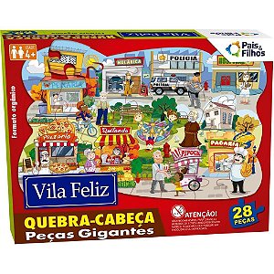 QUEBRA-CABEÇA Cartonado Vila Feliz Gigante 28 Peças