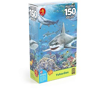 QUEBRA-CABEÇA Cartonado Tubarões 150 Peças