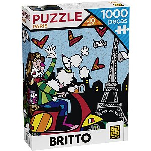 QUEBRA-CABEÇA Cartonado Romero Britto Paris 1000 Peças