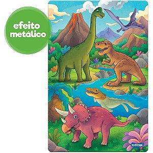QUEBRA-CABEÇA Cartonado Reino dos Dinos - 100 Peças