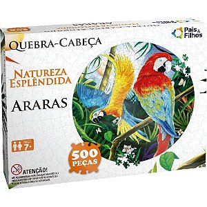 QUEBRA-CABEÇA Cartonado Redondo ARARAS 500 Peças