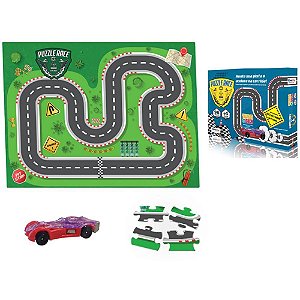 QUEBRA-CABEÇA Cartonado Pista Puzzle Race com Carrinho