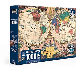 QUEBRA-CABEÇA Cartonado o Novo Mapa do Mundo 1000 PCS