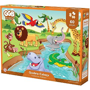 QUEBRA-CABEÇA Cartonado Festa dos Animais 60 Peças