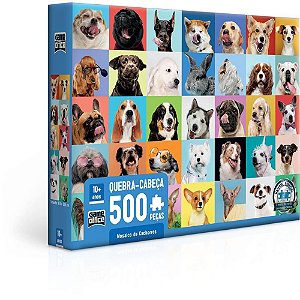 QUEBRA-CABEÇA Cartonado Cachorros Mosaico 500 Peças