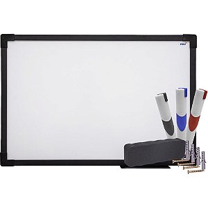 Quadro Branco Moldura Madeira 080X060CM UV SOFT Colors Preto