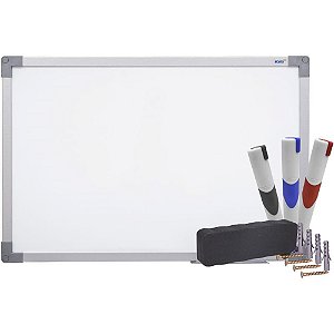 Quadro Branco Moldura Madeira 060X040CM UV SOFT Prata
