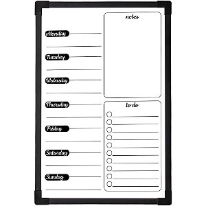 Quadro Branco Moldura Madeira 060X040CM Planner Moldpreto PCT com 02