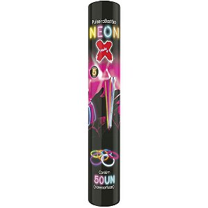 Pulseira Bastão Neon Colorida - Tubo com 50 Unidades
