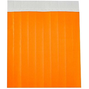 Pulseira de Identificação Sintética Laranja Fluor - Pacote com 50