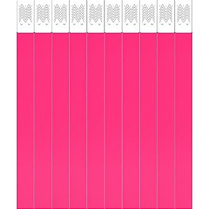 Pulseira de Identificação PINK Fluor TYVEK - Pacote com 50