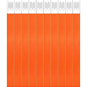 Pulseira de Identificação Laranja Fluor Pacote  com 50