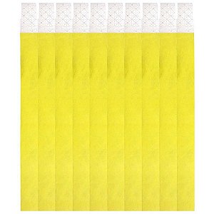 Pulseira de Identificação Amarela Fluor TYVEK Pacote com 50