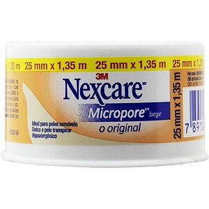 Fita Micropore Nexcare Bege 25MM X 1,35M