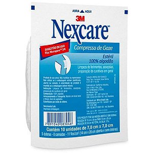 Gaze Esteril Nexcare com 10 Unidades