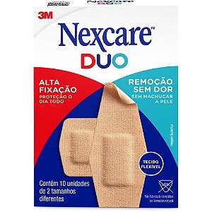 Curativos Nexcare Duo Variados 24HR - Caixa com 10 Unidades