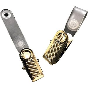 Presilha para Crachá CLIPS Jacaré com ALÇA Leitosa - Pacote com 100
