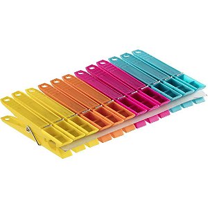 Prendedor de Roupa Plástico Super BIG (S) Bloco com 12