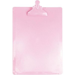Prancheta Plástica Ofício Serena Rosa Pastel