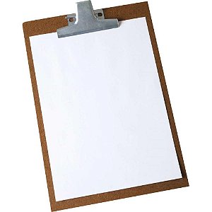 Prancheta Duratex Ofício com Prendedor Zincado 33X23CM - Caixa com 12 Unidades