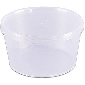 Pote Descartável Redondo 500ML com Tampa Lacre Pacote com 10