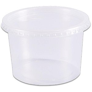 Pote Descartável 500ML Redondo com Tampa Pacote com 24